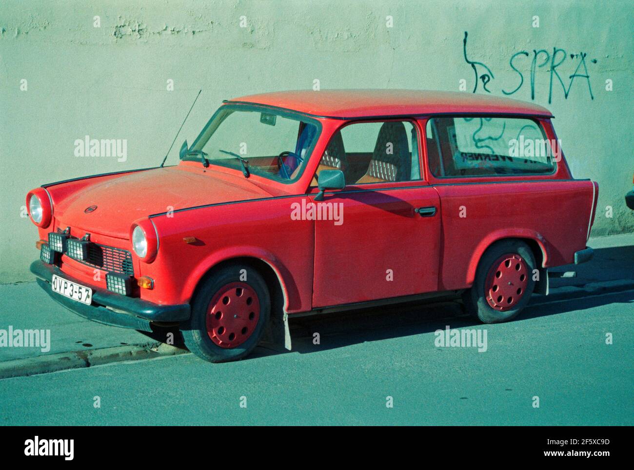 Auto aus der DDR zu Besuch, 17. November 1989, nur eine Woche nach dem Fall der Berliner Mauer, Bamberg, Franken, Bayern, Deutschland Stockfoto