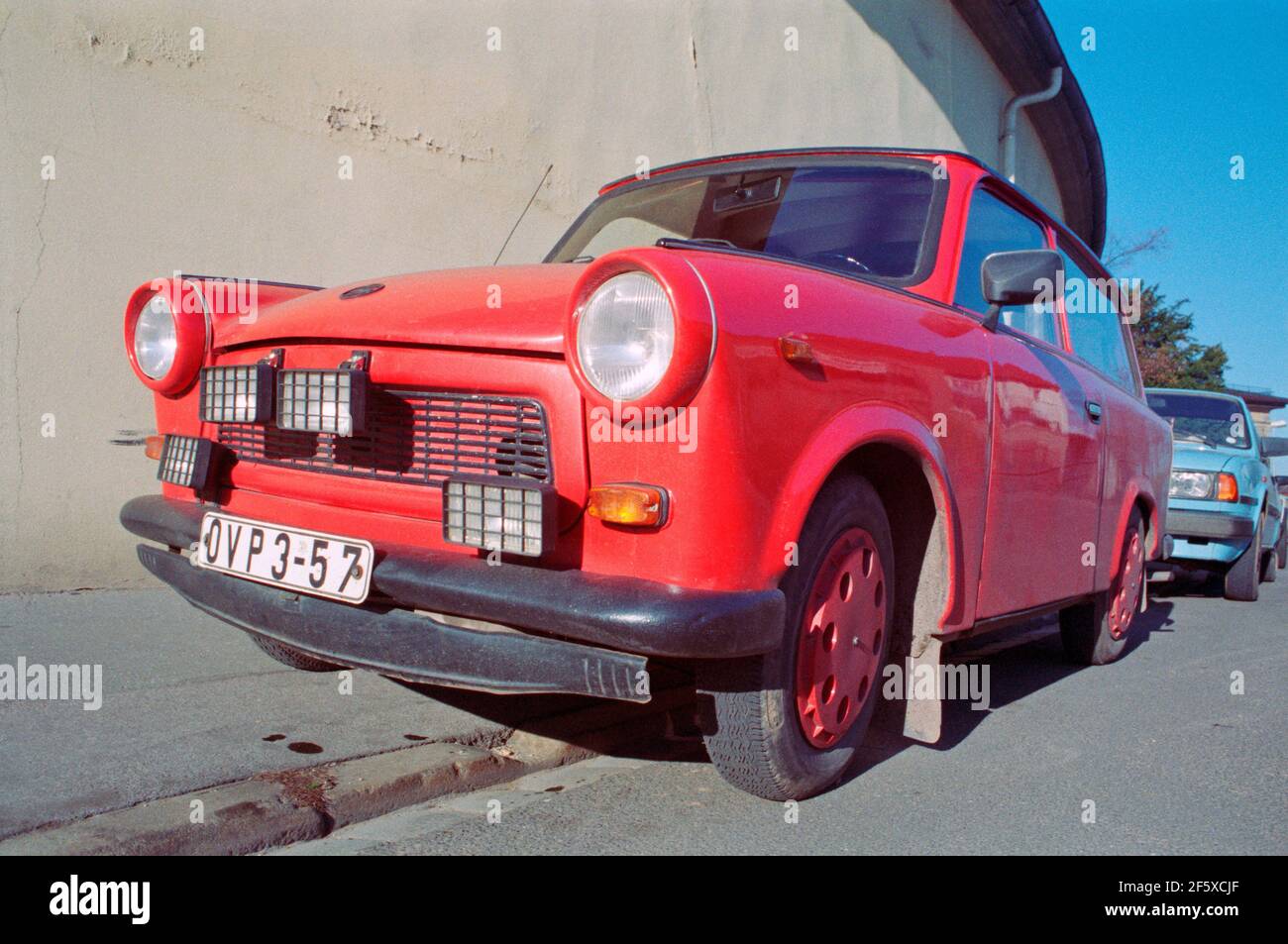 Auto aus der DDR zu Besuch, 17. November 1989, nur eine Woche nach dem Fall der Berliner Mauer, Bamberg, Franken, Bayern, Deutschland Stockfoto