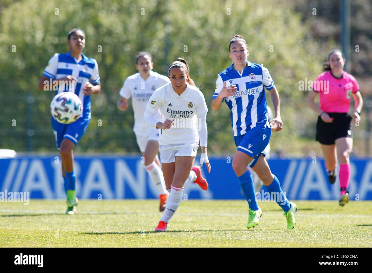 Kosovare Asllani von Real Madrid in Aktion während der Primera Division Femenina Spiel zwischen RC Deportivo La Coruna und Real Madrid Stockfoto