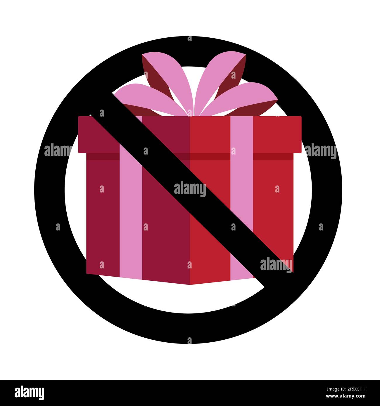 Kein Geschenk, verbotene Feier, keine Bestechung. Vektor kein Geschenk verboten Überraschung, Paket Verbot Illustration Stock Vektor