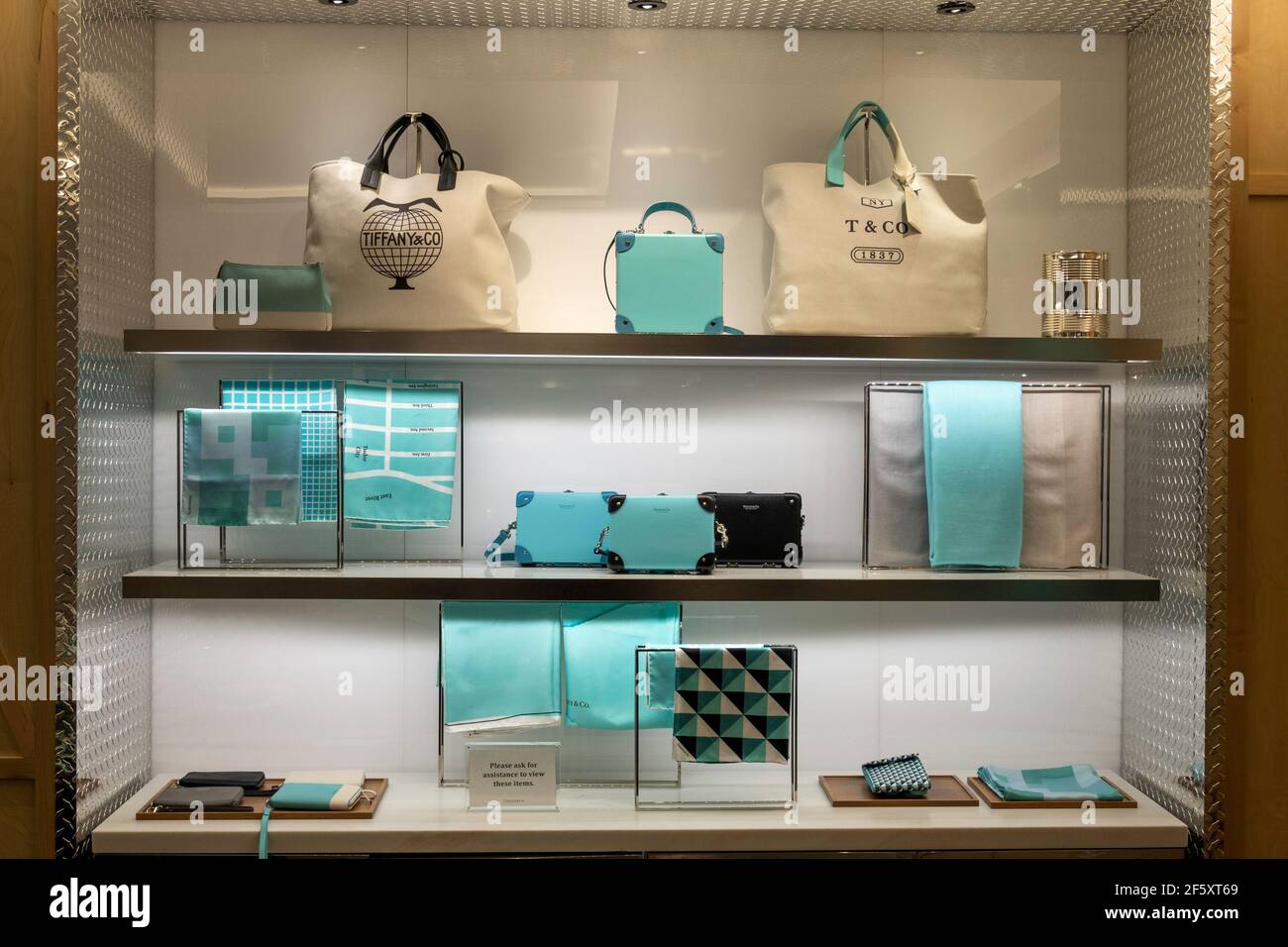 Tiffany & Co Flaggschiff ist ein Luxus Schmuck und Zubehör Store auf der Fifth Avenue, New York City, USA Stockfoto