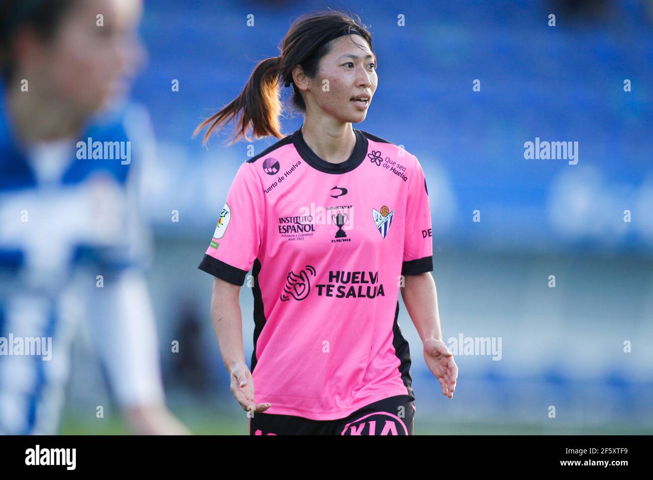 Coruna, Spanien. Yoko Tanaka von Sporting de Huelva während des Iberdrola League-Spiels zwischen Deportivo de la Coruña und Sporting de Huelva Stockfoto