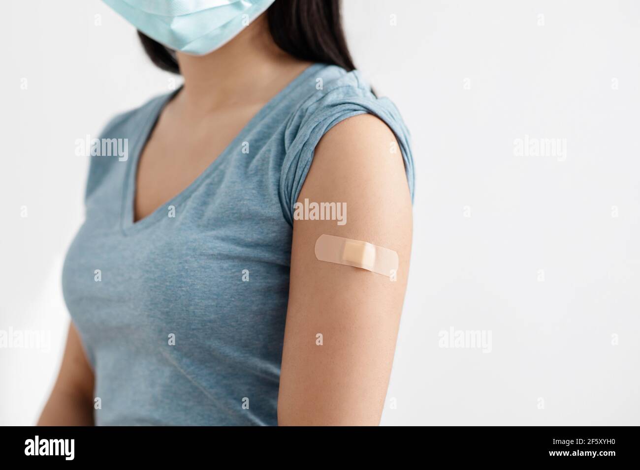 Schützen Sie sich selbst und Gesundheitsversorgung, Impfung der Bevölkerung, stoppen covid-19 Ausbruch Stockfoto