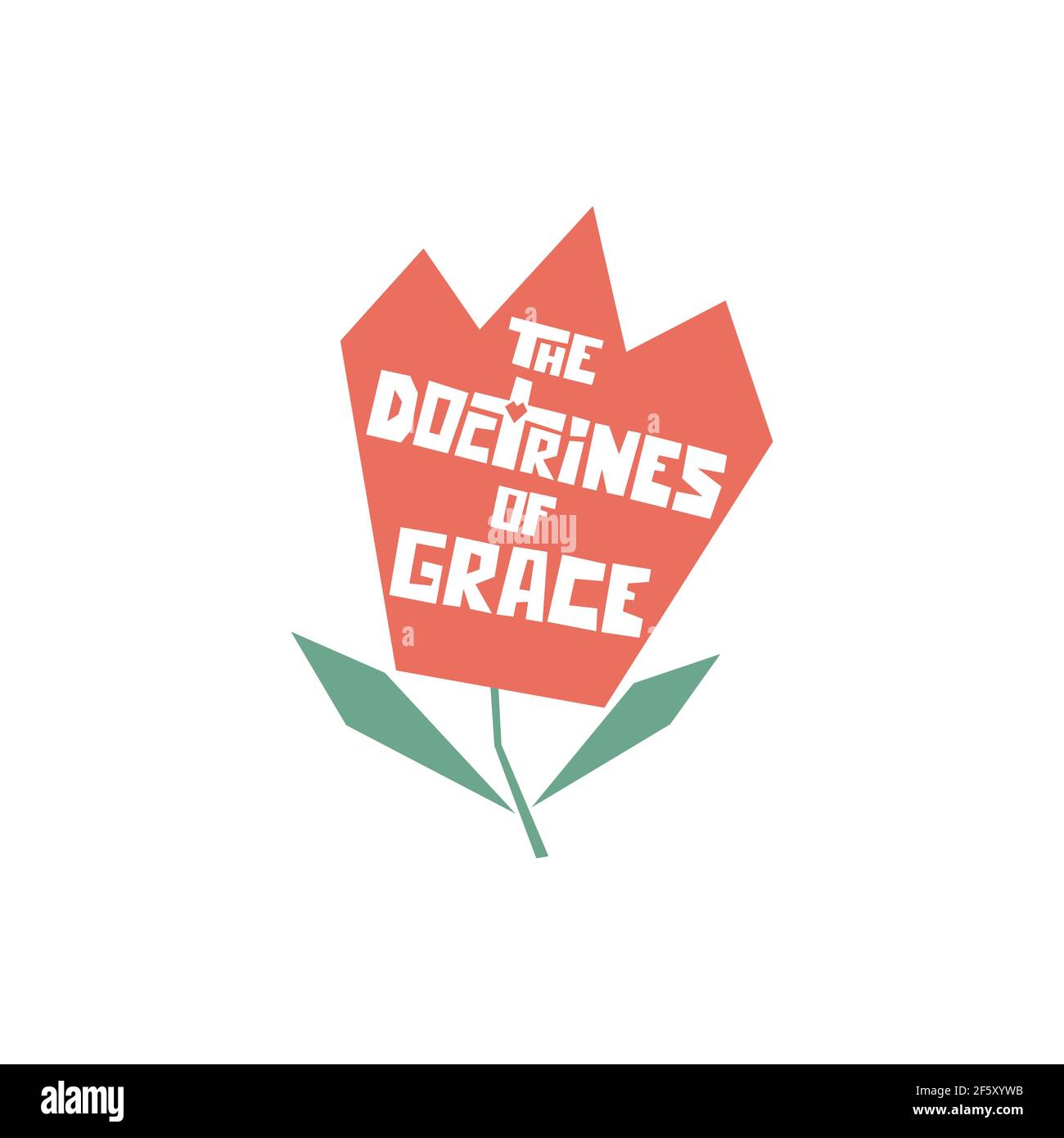 TULIP - die Lehren der Gnade. Die wichtigsten fünf Punkte des Calvinismus. Stock Vektor