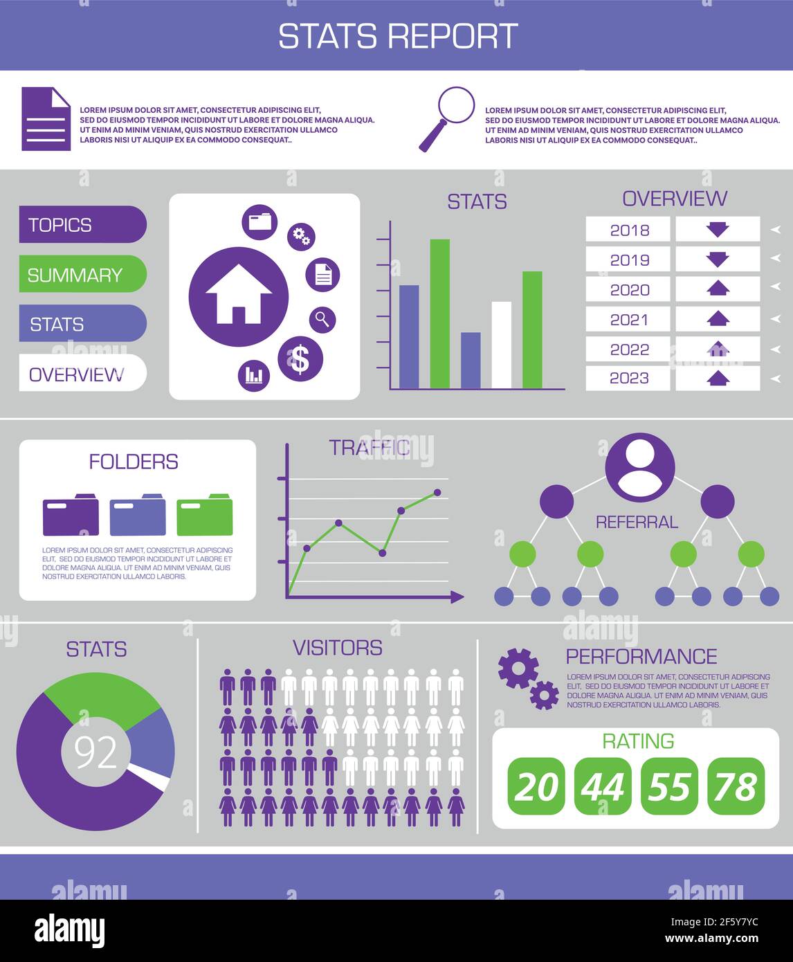 Business Company Analyse Web-Statistik Bericht Präsentation Infografik Dashboard Vektor Stock Vektor