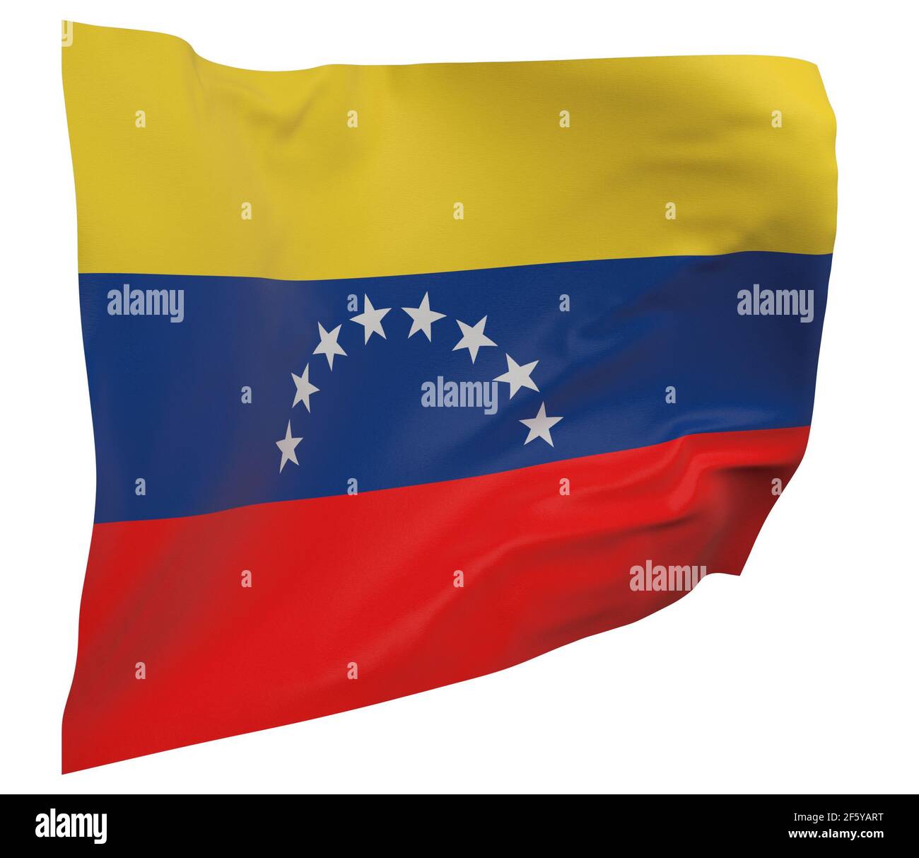 Venezuela Flagge isoliert. Winkendes Banner. Nationalflagge von Venezuela Stockfoto