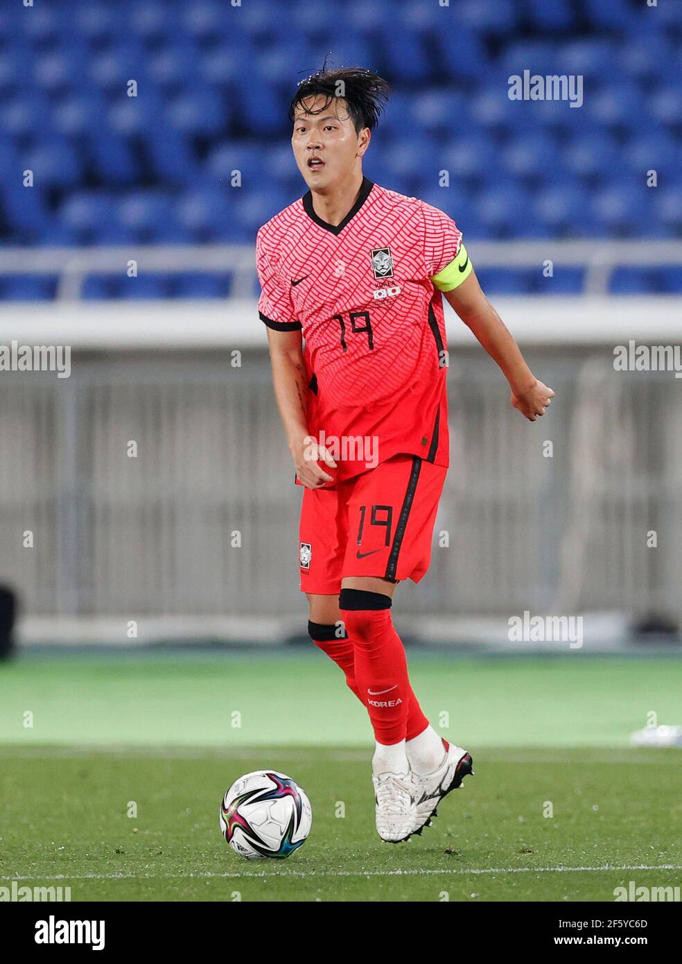 Kanagawa, Japan. März 2021, 25th. Kim Younggwon (Kor) Fußball: Internationales Freundschaftsspiel zwischen Japan 3-0 Südkorea im Nissan-Stadion in Kanagawa, Japan . Quelle: AFLO/Alamy Live News Stockfoto