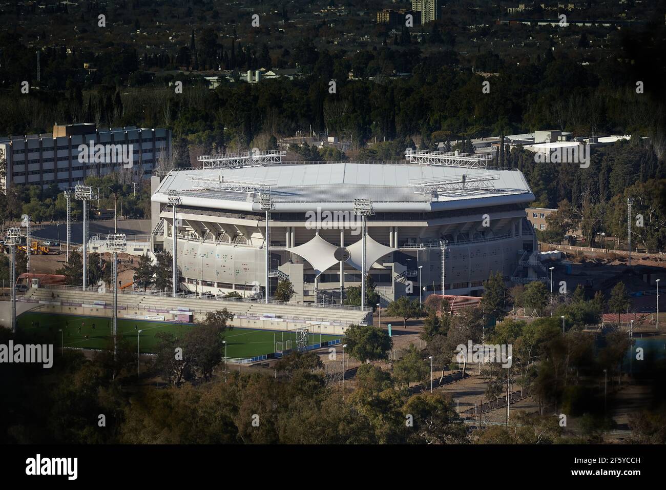 Mendoza, Argentinien 07-24-2018. Überdachtes Stadion, Arena Aconcagua, Olympisches Dorf der Stadt Mendoza. Foto: Axel Lloret - ARGRA 2250 Stockfoto