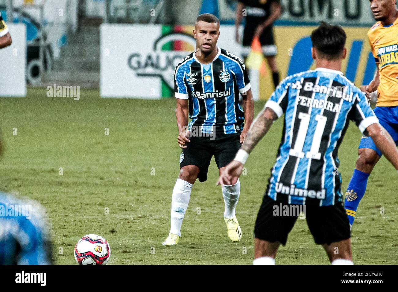 Quatipuru Para Brasilien Marz 2021 28th Spo Gaucho Championship Gremio Gegen Pelotas 28 Marz 2021 Porto Alegre Rio Grande Do Sul Brasilien Fussballspiel Zwischen Gremio Und Pelotas Teams Gultig Fur Gaucho Meisterschaft