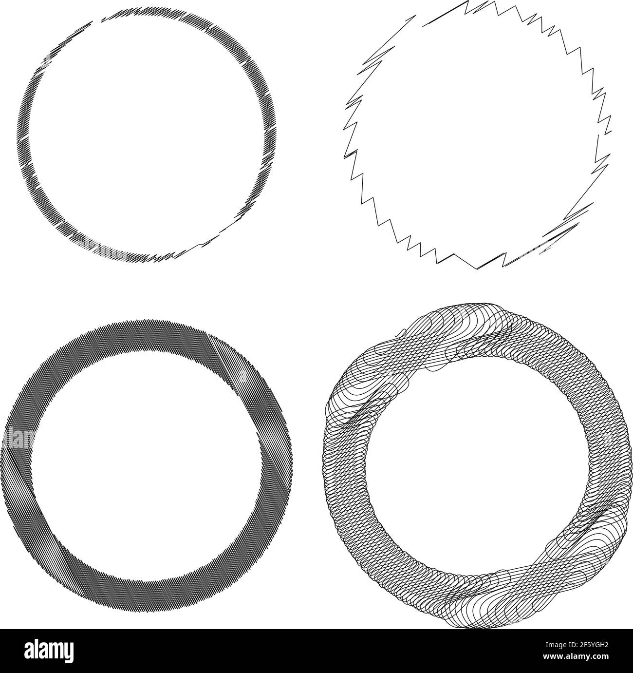 Skizzenhaft, Doodle und Scribble Kreis(e). Handgezeichnetes kreisförmiges Element – Vektorgrafik Stock, Clipart-Grafiken Stock Vektor