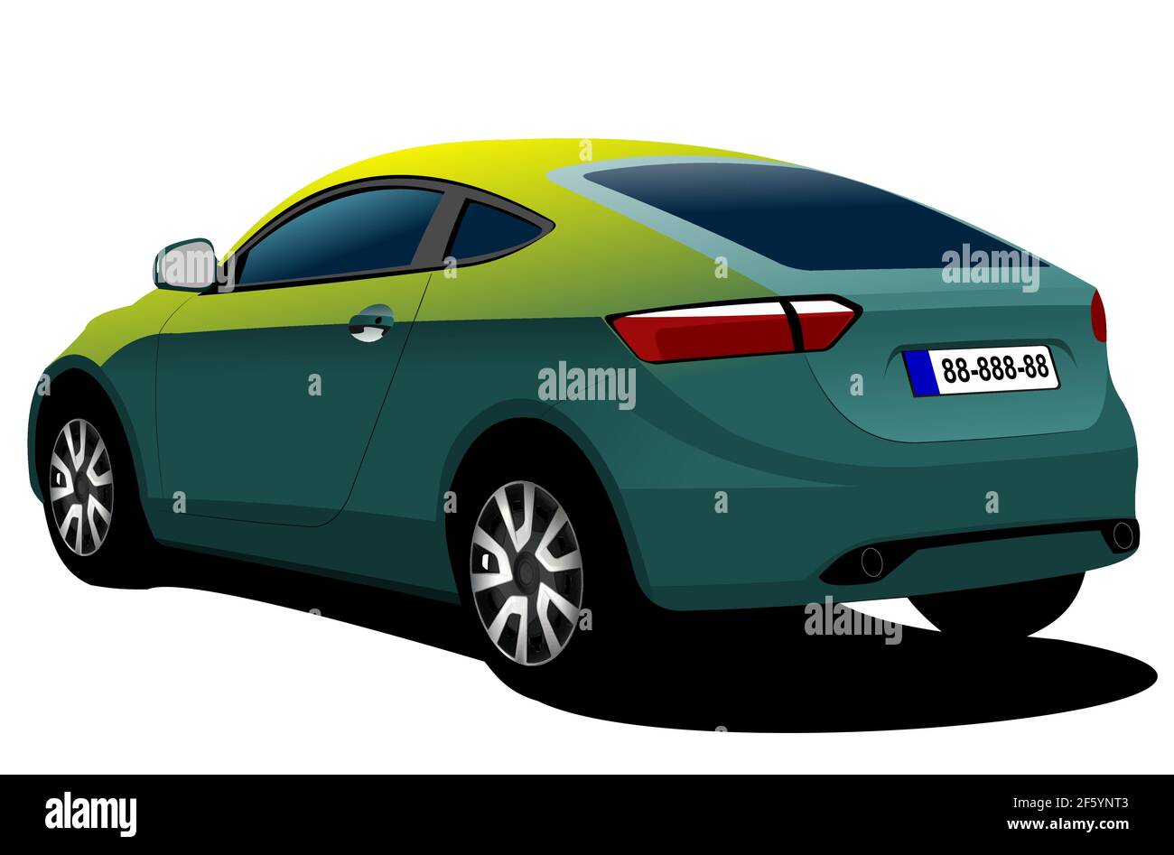 Auto Limousine auf der Straße. vektorgrafik 3D Stock Vektor