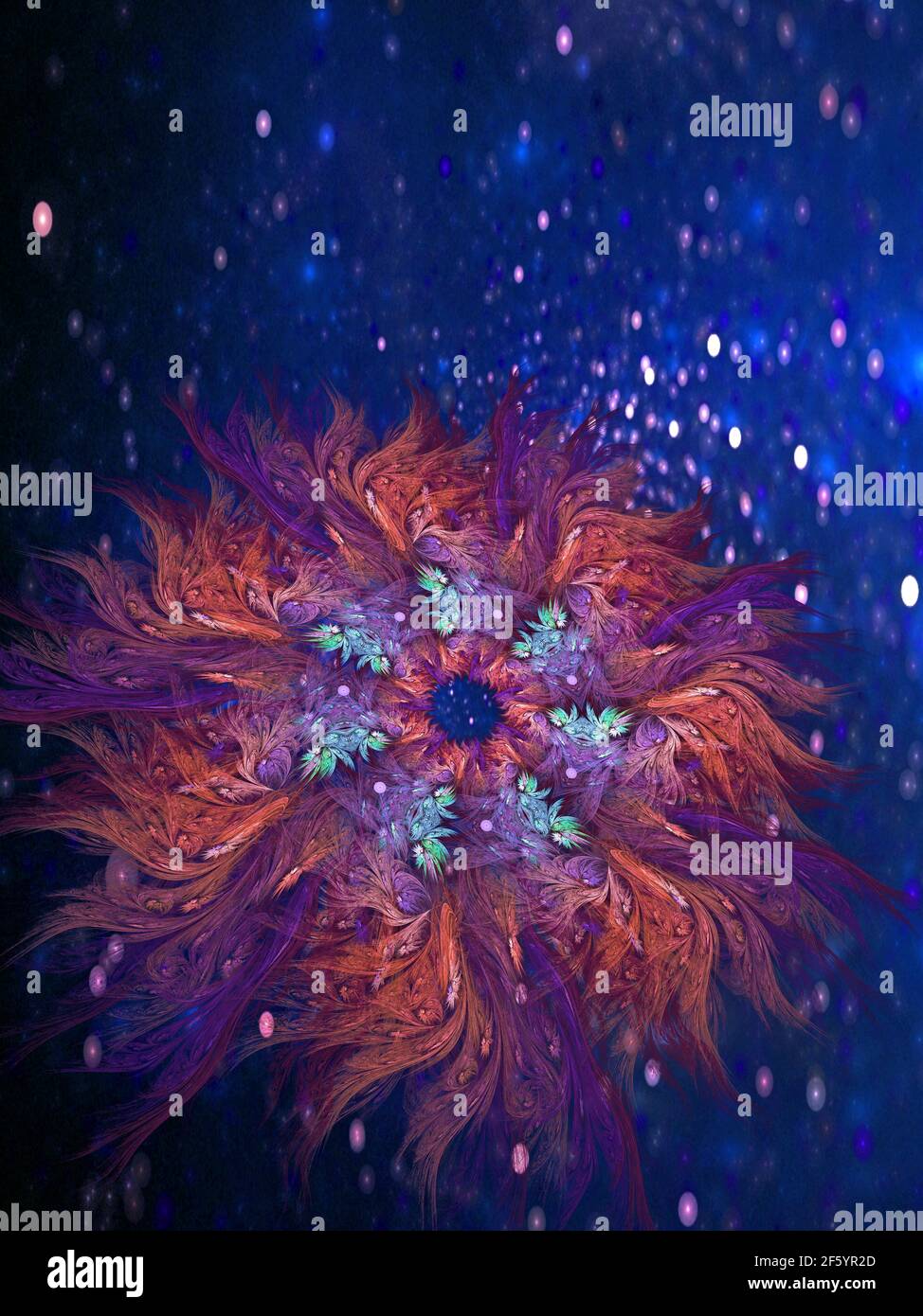 Flame Fractal Sea Anemone Stockfoto