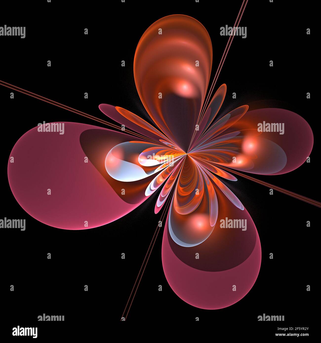 Abstrakter, Fraktaler Schmetterling Der Flamme Stockfoto