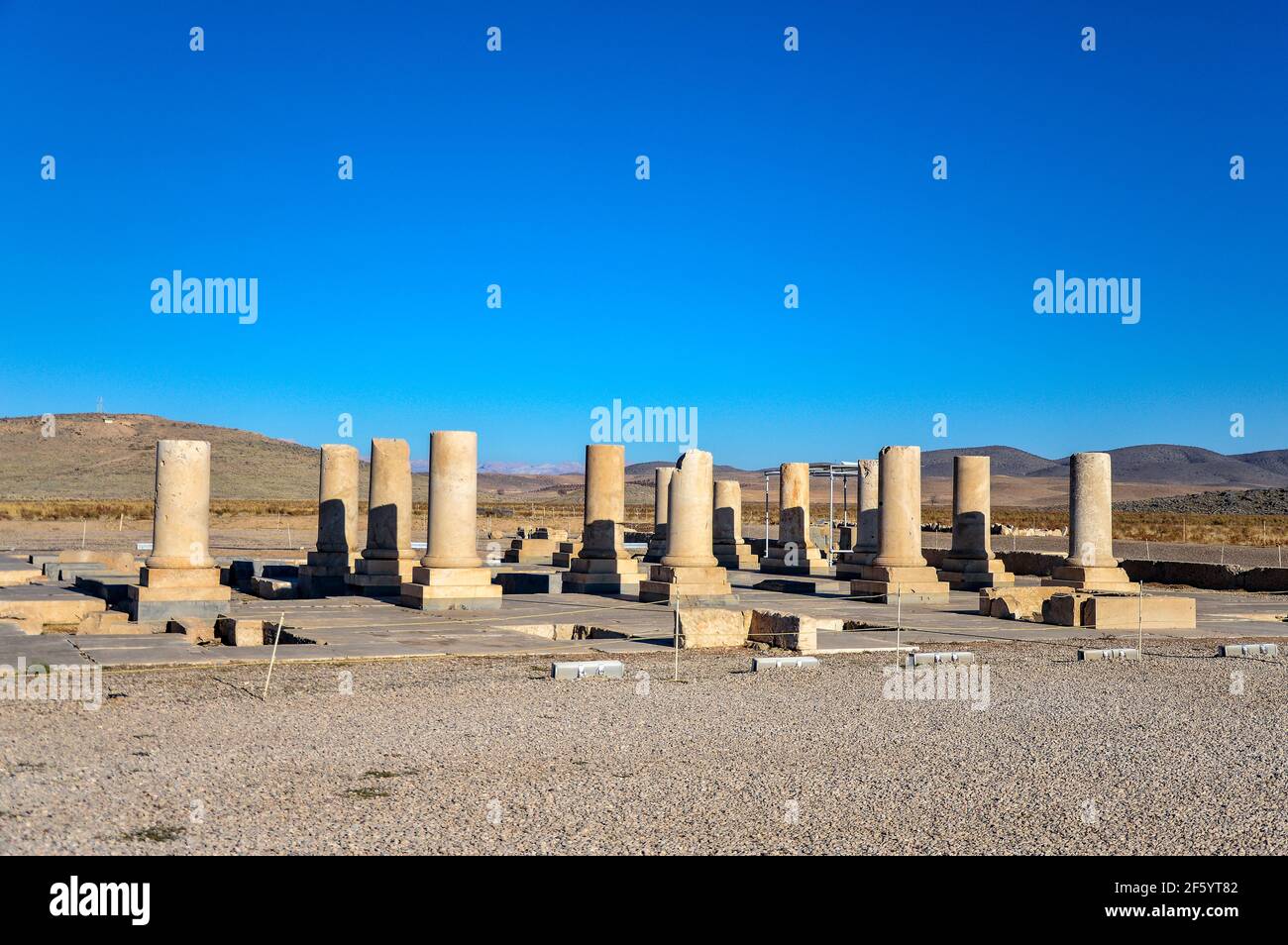 Ruinen des Privatpalastes in Pasargadae, der alten Hauptstadt von Achämenid Persien, in der Nähe von Shiraz im Iran Stockfoto