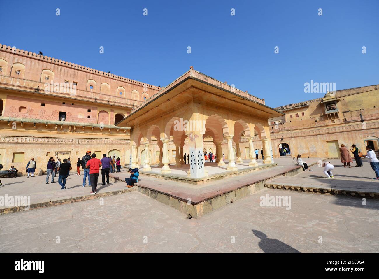 Das schöne Amber Fort in der Nähe von Jaipur, Indien. Stockfoto