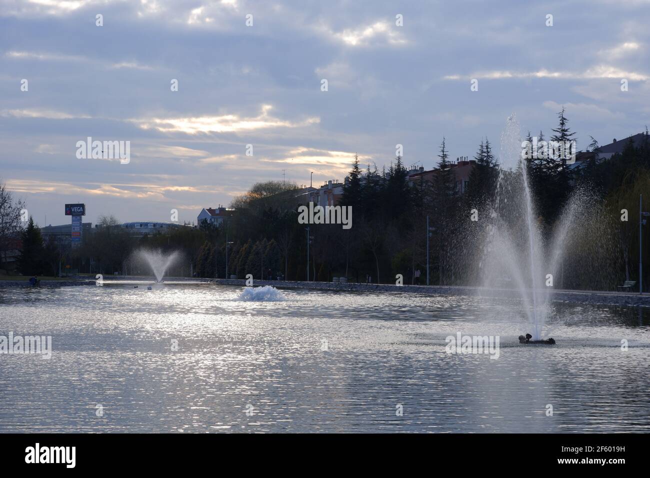 Springbrunnen im City Park Stockfoto