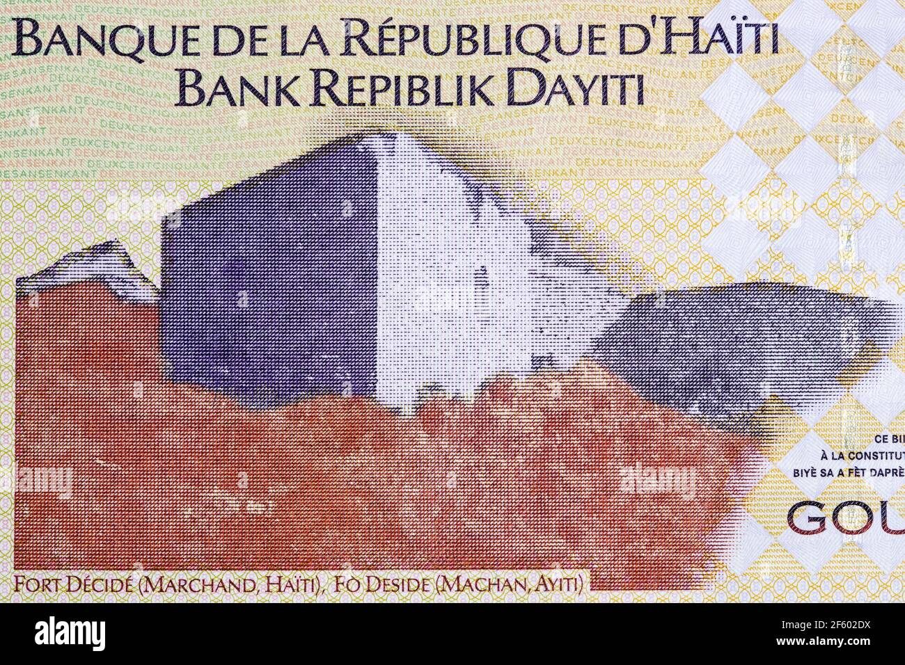 Fort Entscheiden Sie im Marchand von haitianischem Geld Stockfoto
