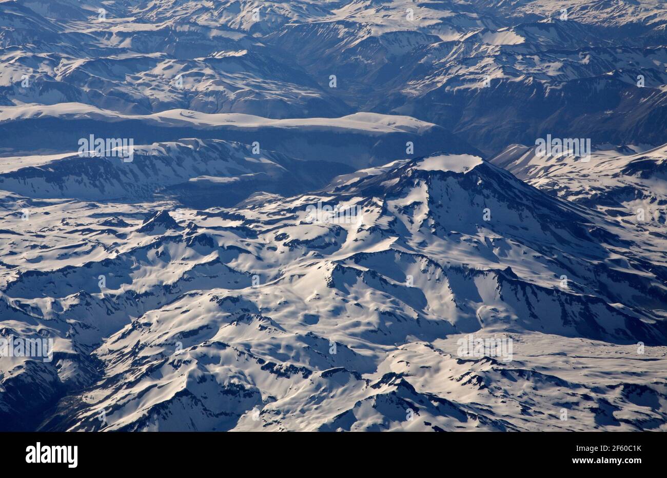 Luftaufnahme des Vulkans Descabezado Grande, Chile Stockfoto