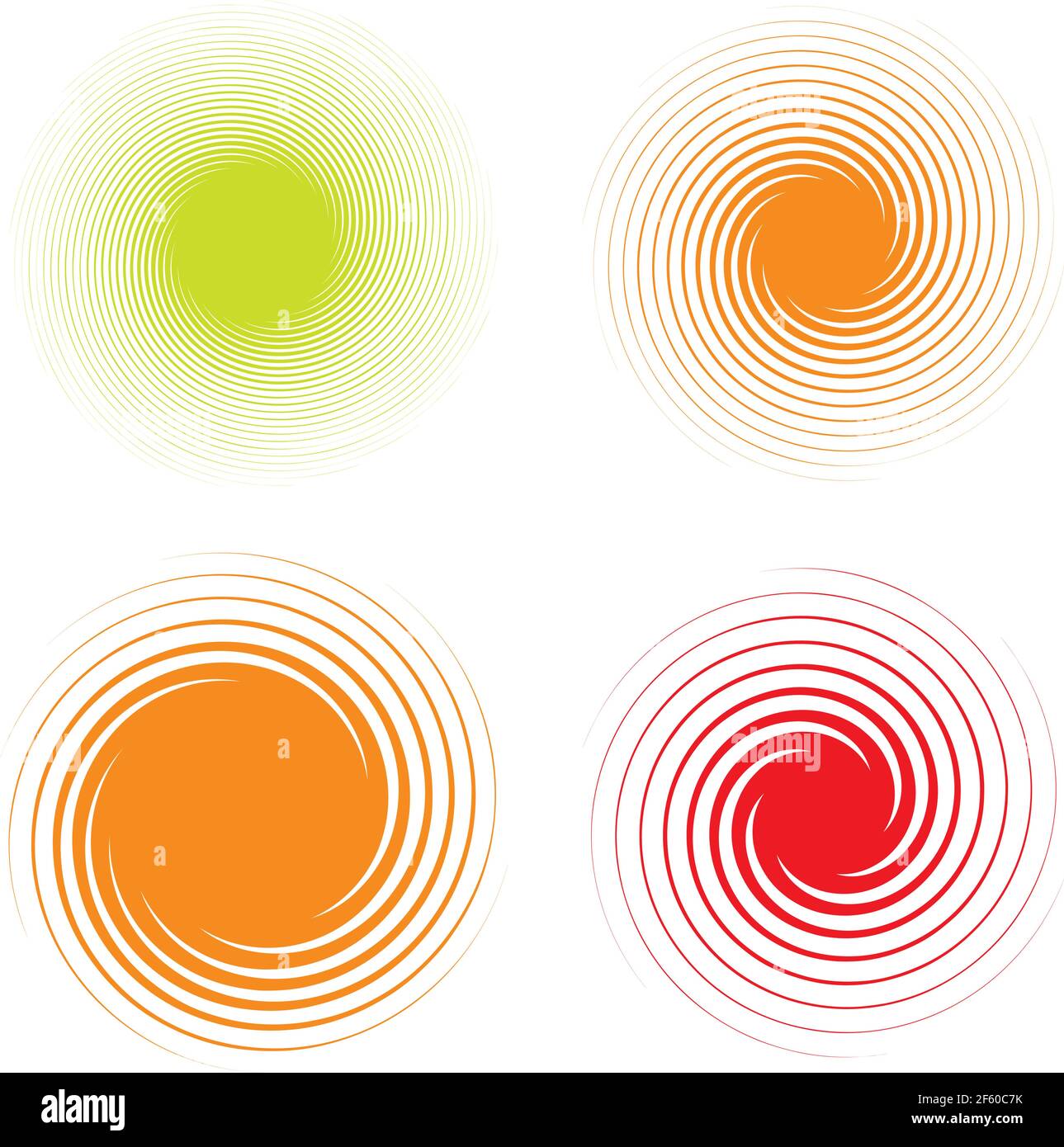 Radiale, strahlende Spirale, Wirbel, wirbelnde Elementform – Vektorgrafik, Grafik Clipart Stock Vektor