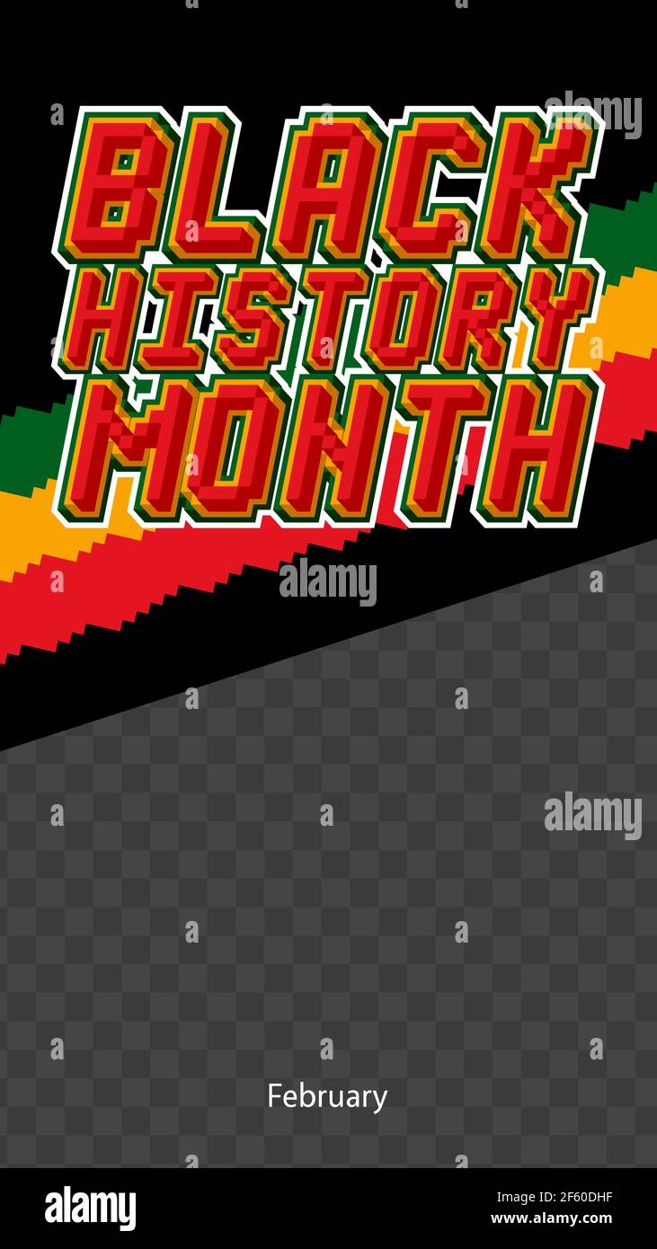 Black History Month Banner für Social Media. Afroamerikanische Geschichte Bildschirmhintergrund für Beiträge, Banner, Karten. Vorlage für Vektorgrafik Geschichten. Stock Vektor