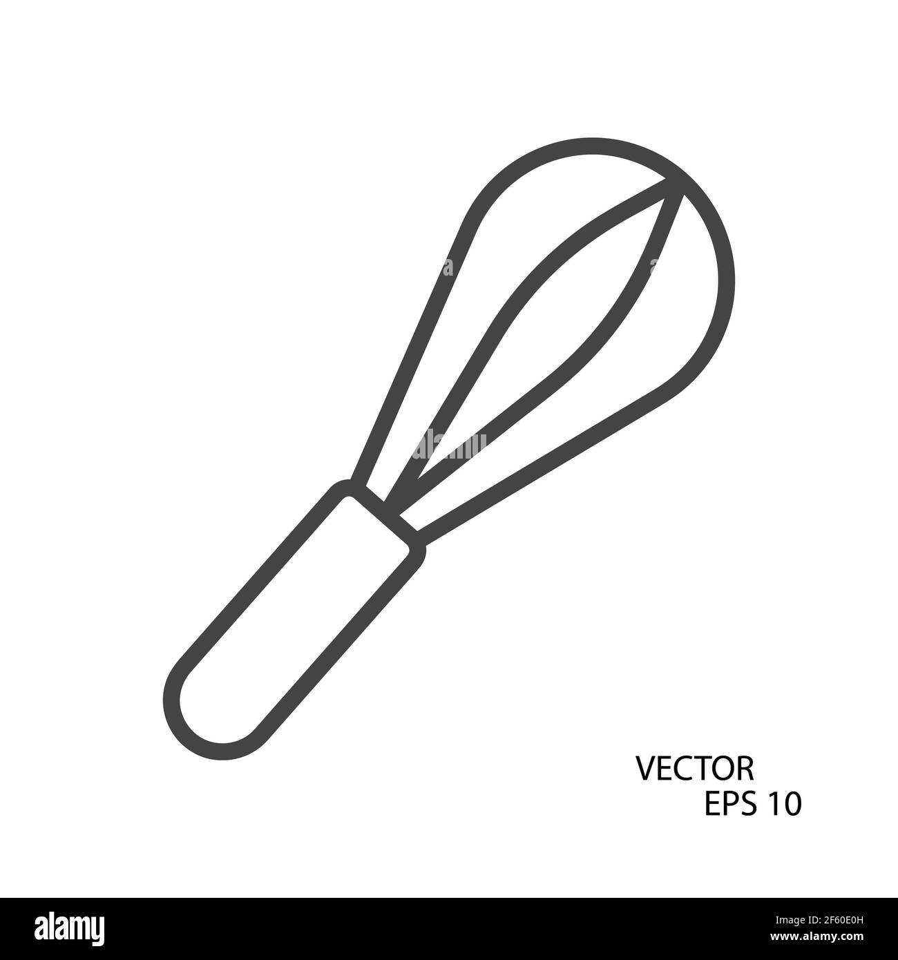 Symbol für flache Schneebesen. Piktogramm für Web. Linienhub. Isoliert auf weißem Hintergrund. Vektor EPS10 Stockfoto