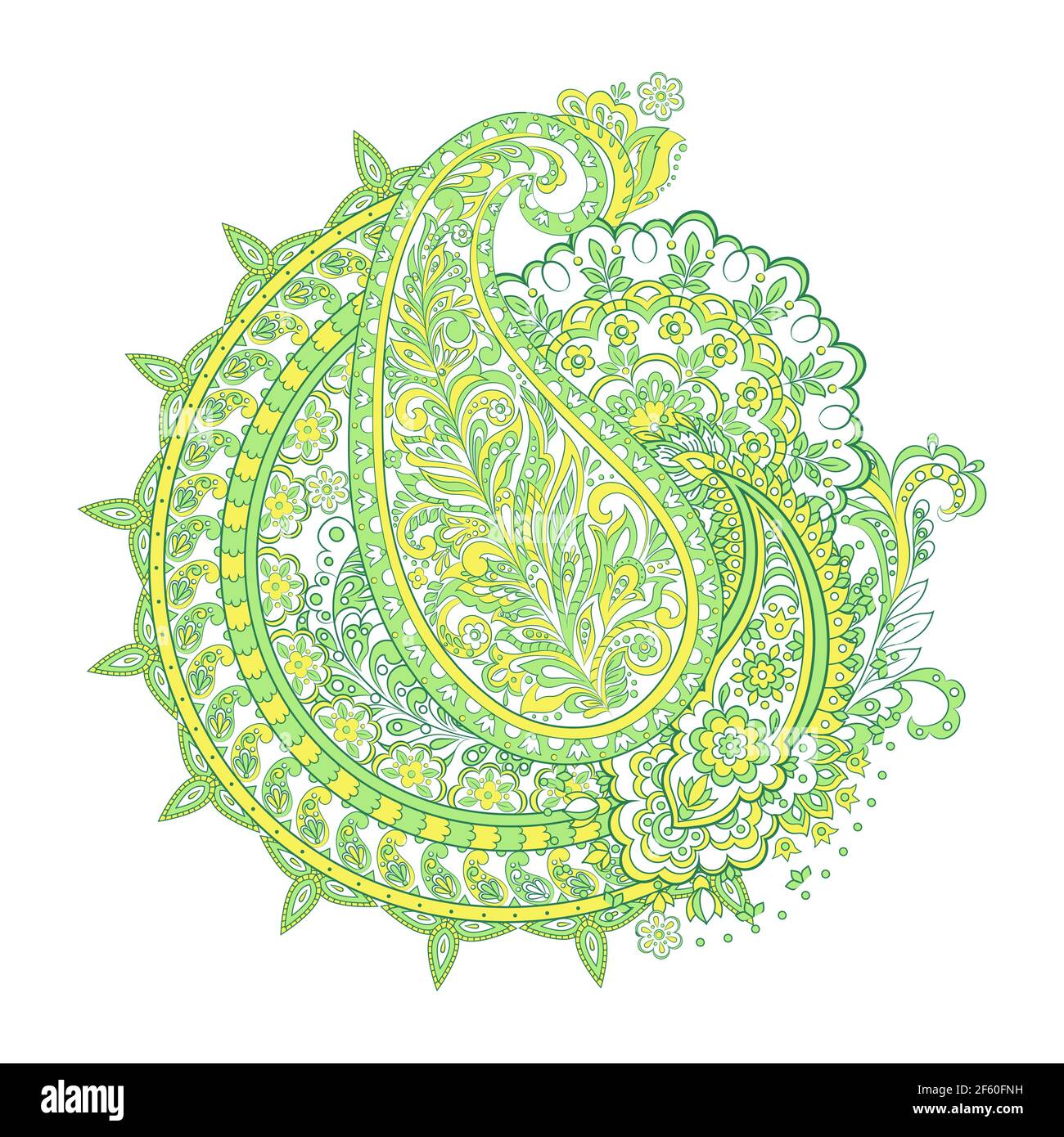 Paisley Ornamentale Motive der indischen Stoffmuster Stock Vektor