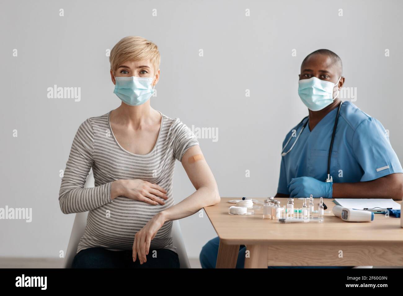 Impfstoff gegen Coronavirus für Menschen mit hohem Risiko Stockfoto