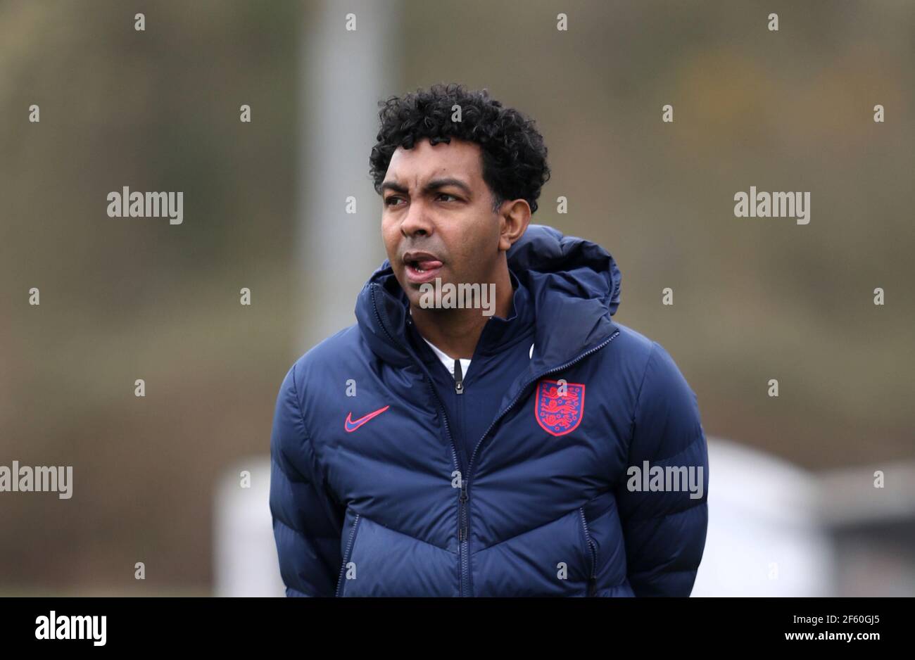 England-Cheftrainer Kevin Betsy während des U-18 International Freundschaftsspiel im Leckwith Stadium, Cardiff. Bilddatum: Montag, 29. März 2021. Stockfoto