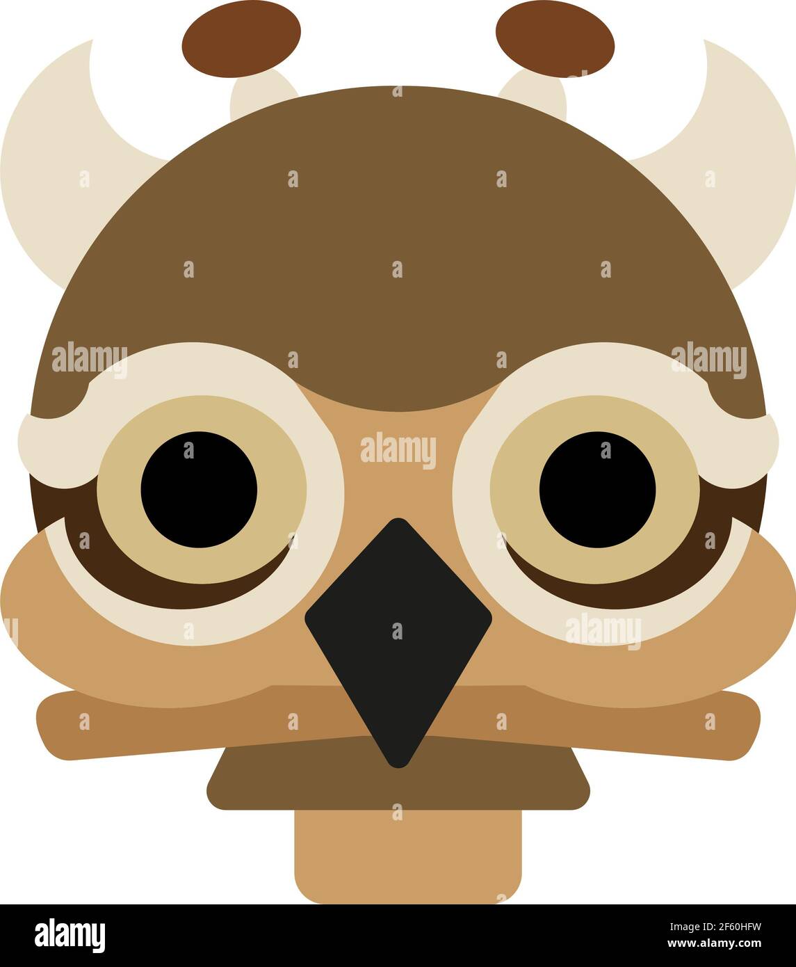Wild Eule Icon Logo, Greifvogelkopf, Wissen und Weisheit Emblem. Stockfoto