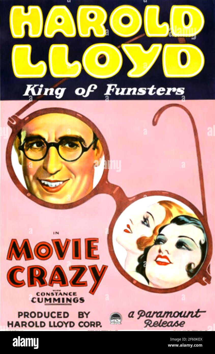 FILM VERRÜCKT 1932 Paramount Pictures Film mit Harold lloyd Wer Auch produziert und Co-Regisseur es Stockfoto