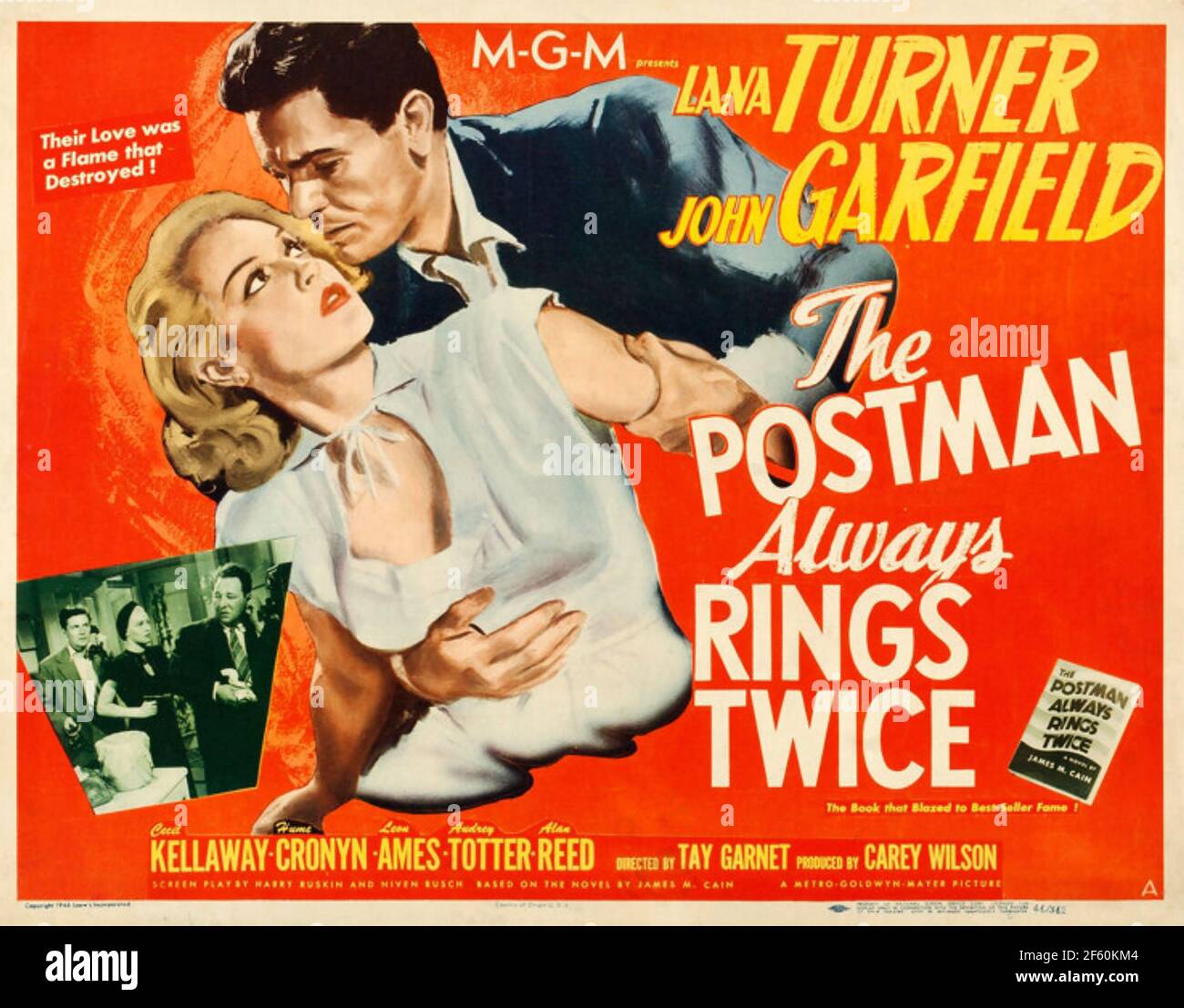 DER POSTBOTE KLINGELT IMMER ZWEIMAL 1946 Film mit Lana Turner Und John Garfield Stockfoto
