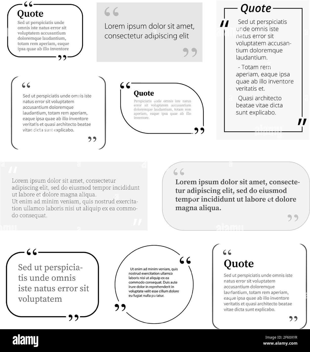 Vorlage Fur Angebotsblasen Kreis Und Rechteck Zitat Fur Business Broschure Web Informationen Text Zeitschriften Artikel Stock Vektorgrafik Alamy