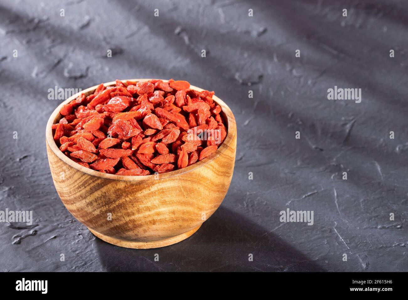 Rote getrocknete Goji-Beeren - Lycium Barbarum. Wolfberry Stockfoto