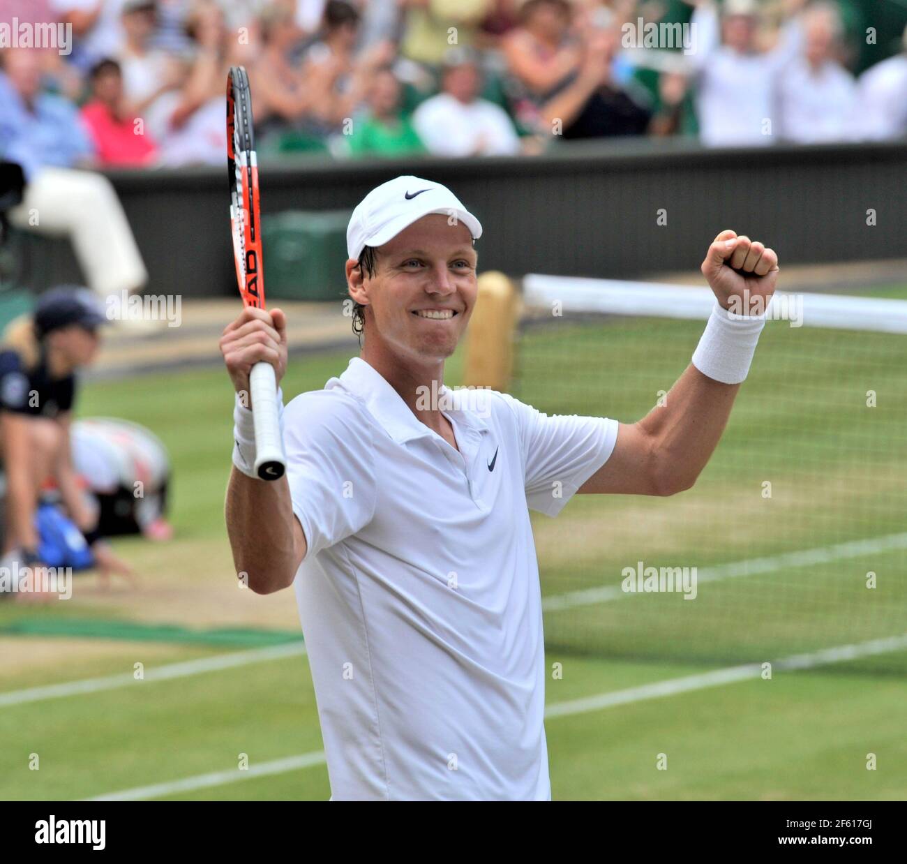 WIMBLEDON 2010. 9th Tage. 2/7/2010. . Halbfinale TOMAS BERDYCH V NOVAK DJOKOVIC. BERDYCH GEWINNT.BILD DAVID ASHDOWN Stockfoto