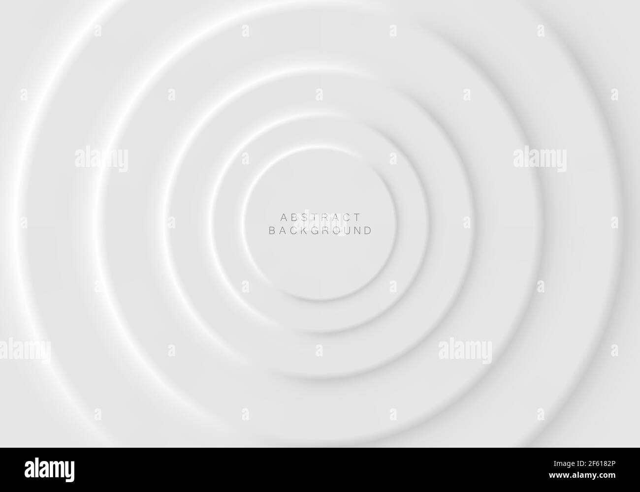 Weiches, klares und schlichtes futuristisches Design aus kreisförmigen Elementen. Minimalistischer weißer Hintergrund. Stock Vektor