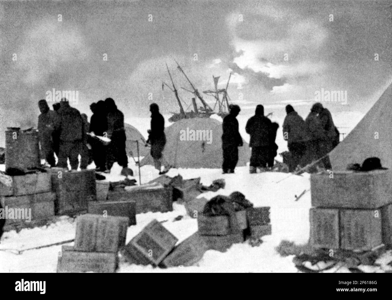 Imperiale Trans-Antarktis-Expedition, Dump Camp, 1915 Stockfoto