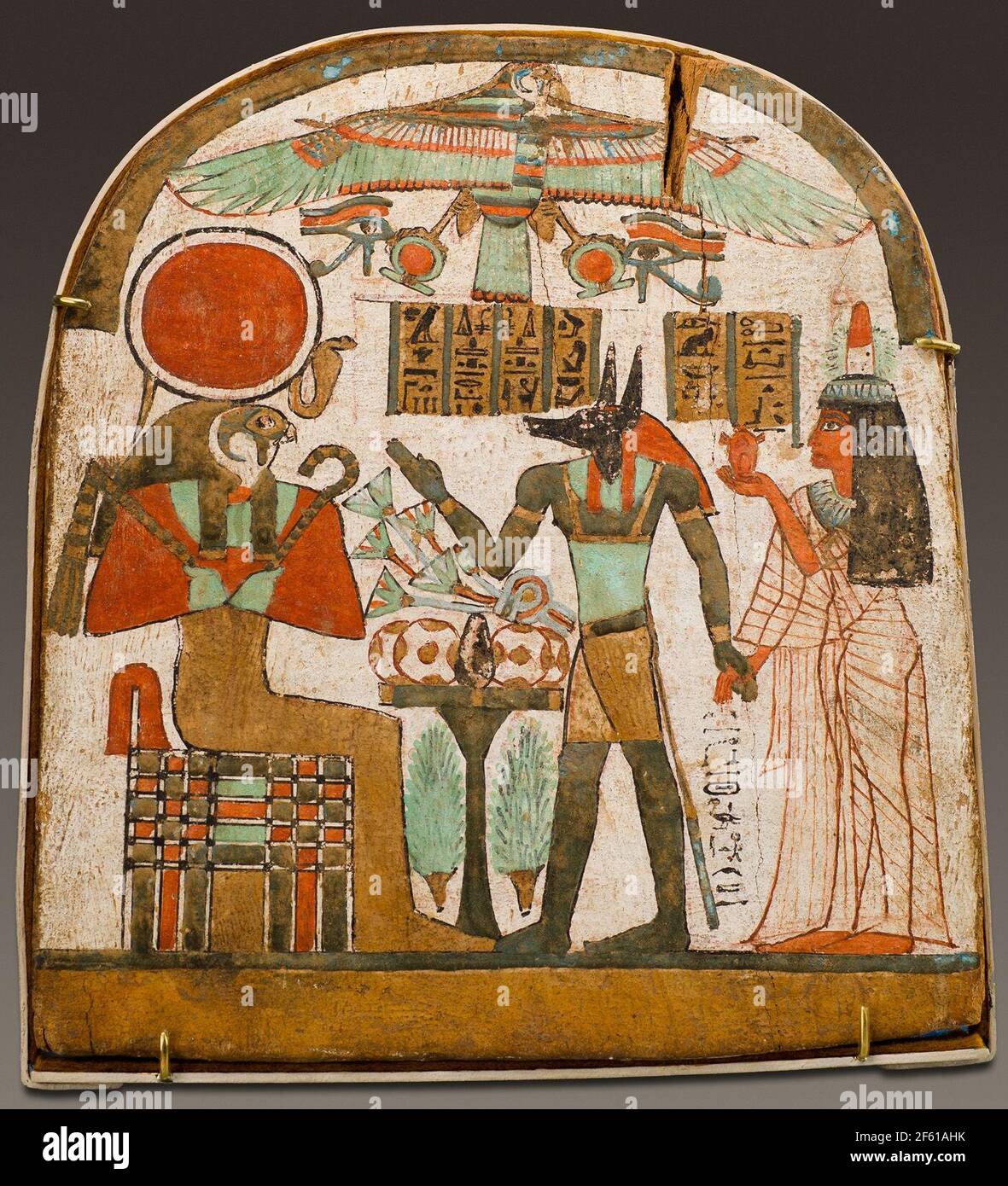 Anubis führt die Verstorbenen nach Ra-Harakhty Stockfoto