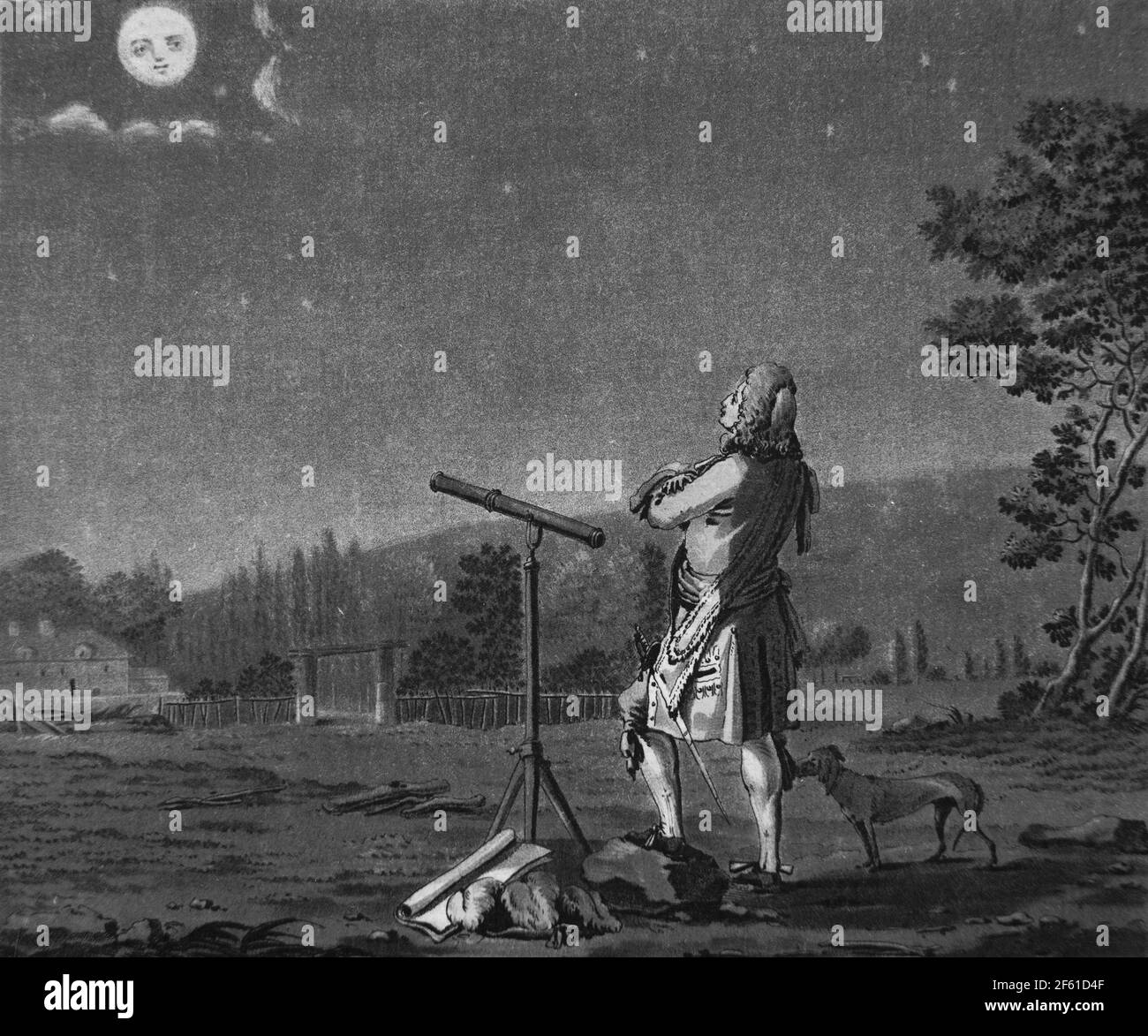 Bernard de Fontenelle, meditiert über die Pluralität der Welten Stockfoto