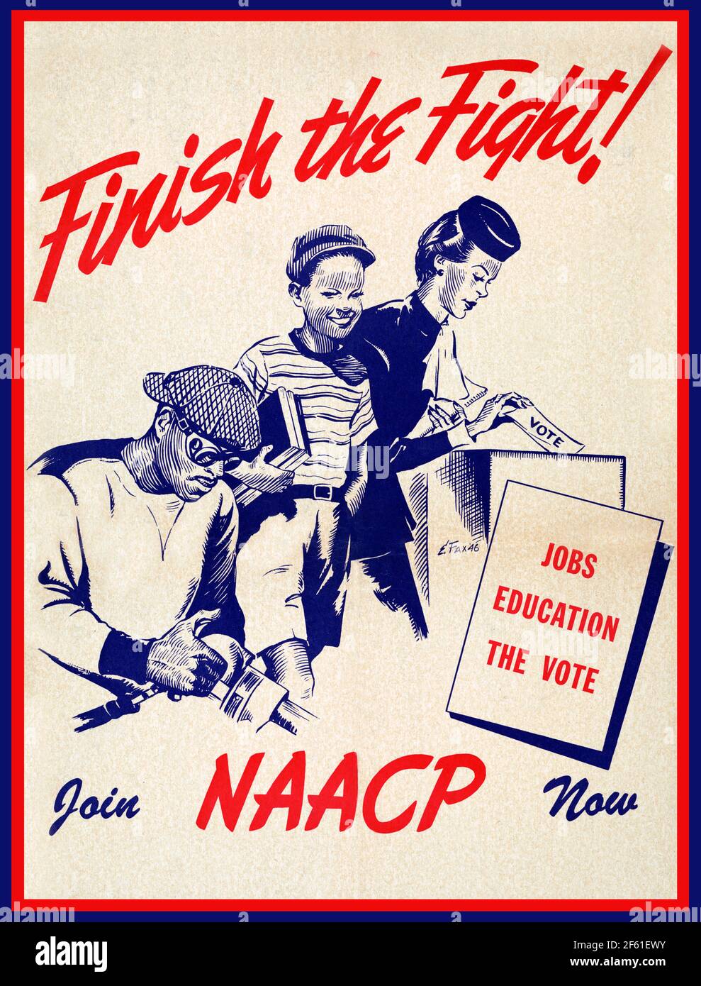 Beendet den Kampf! Treten Sie jetzt der NAACP bei, 1946 Stockfoto