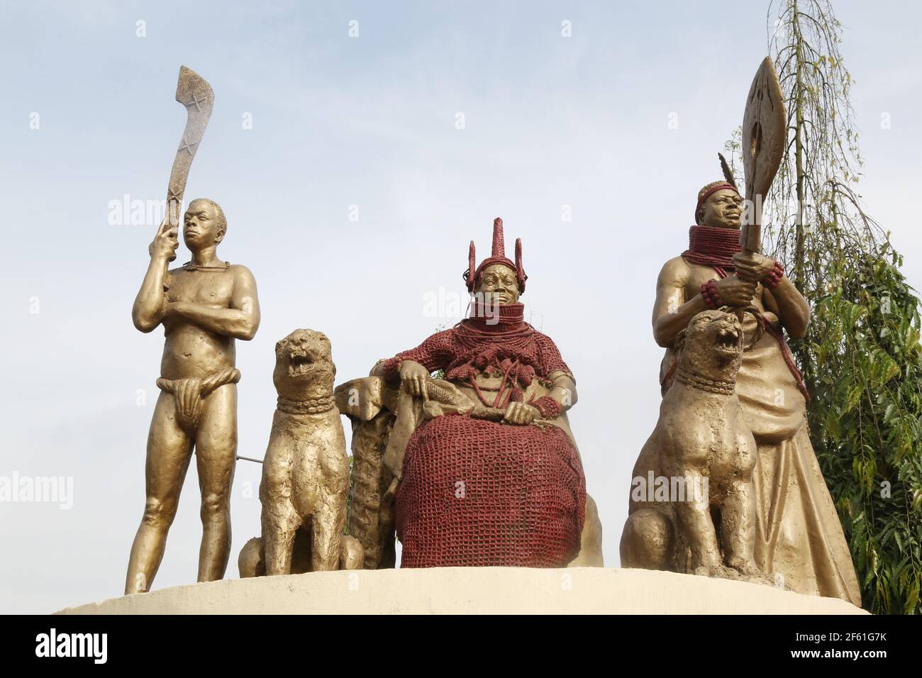 Oba Ovonramwen Statue, (1888–1897) Benin City, Edo State, Nigeria. Stockfoto