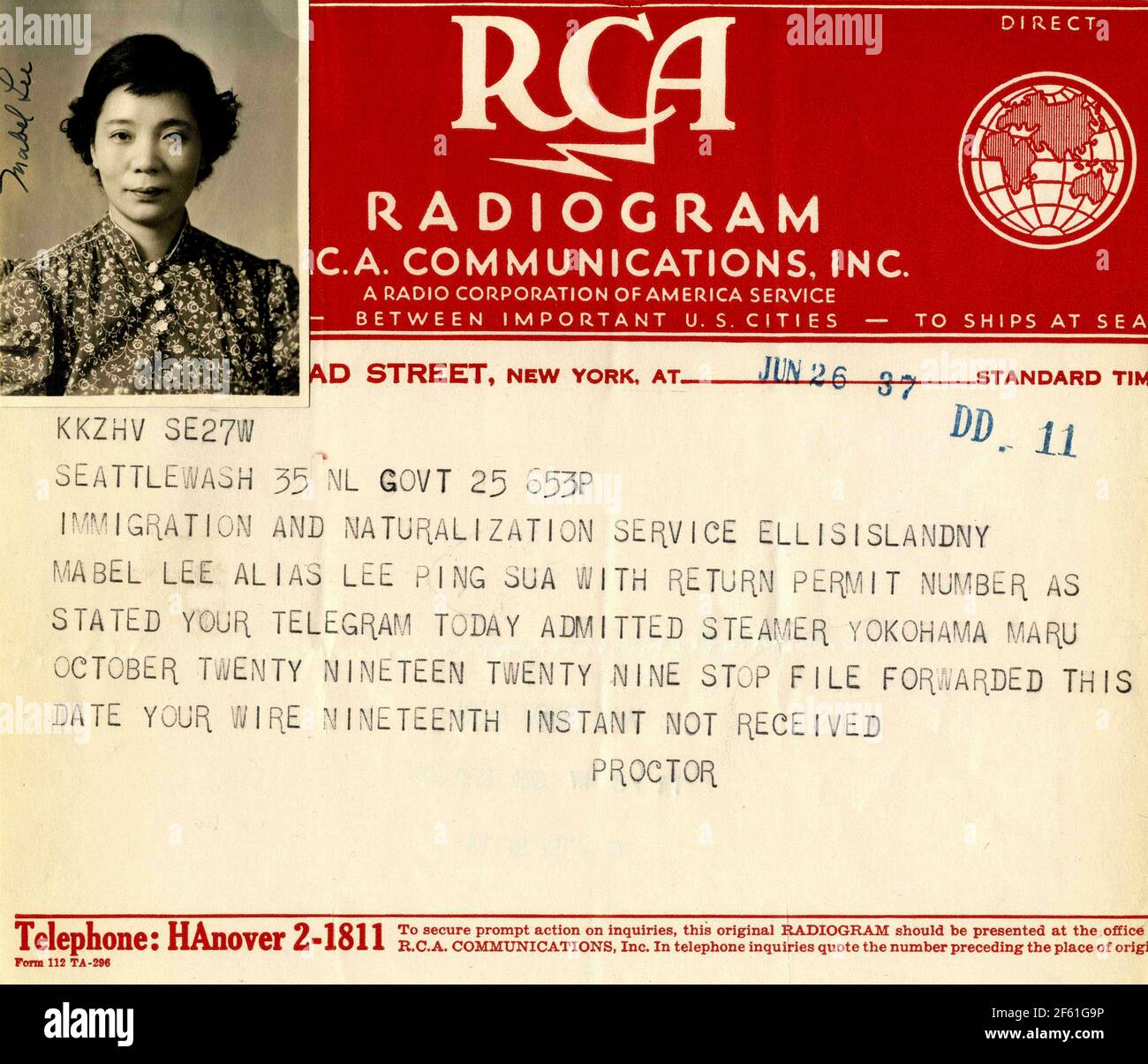 Mabel Ping-Hua Lee, Chinesisch-Amerikanische Suffragette Stockfoto