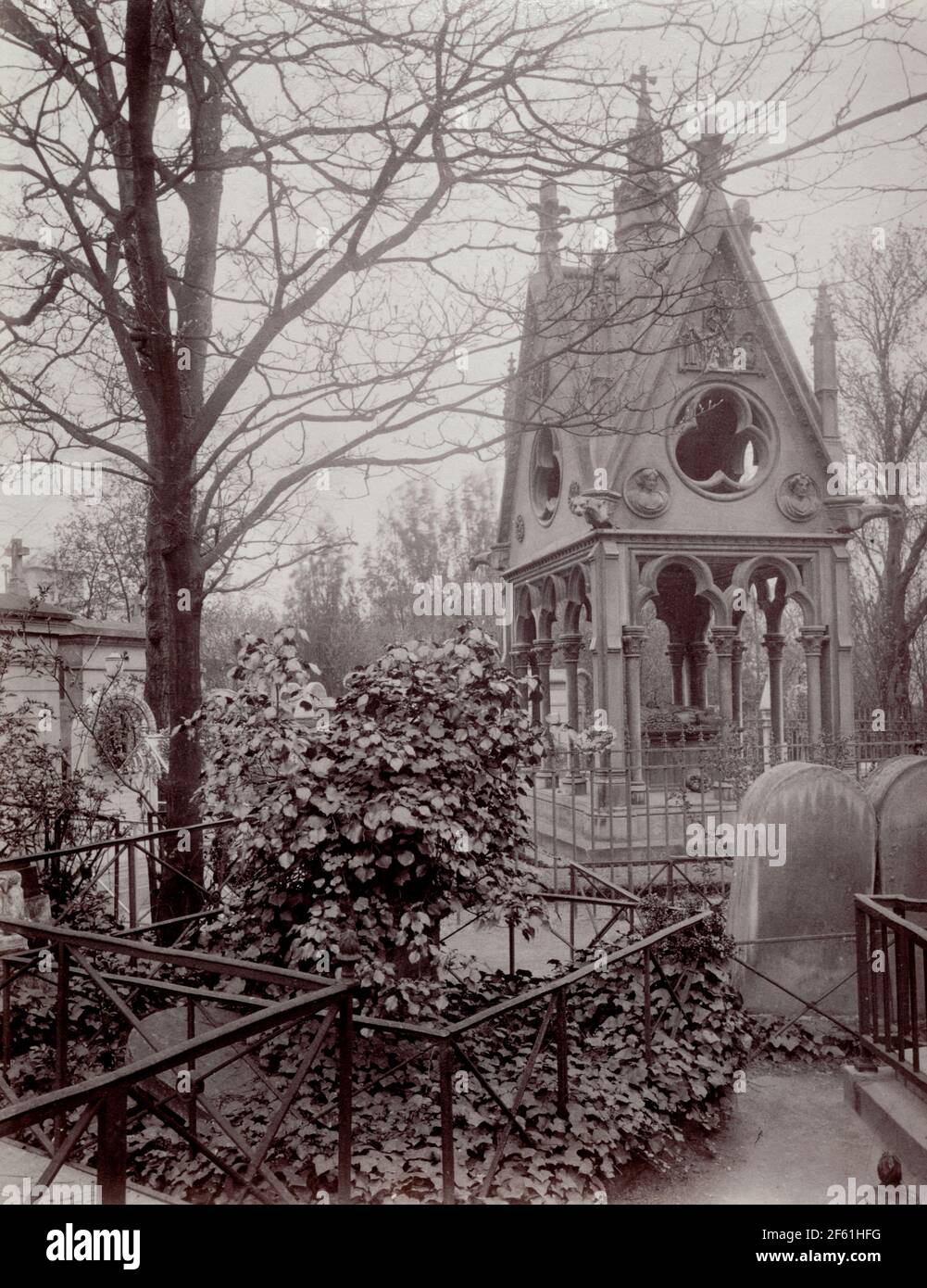 Grab von Abelard und Heloise, Eug√®ne Atget Stockfoto