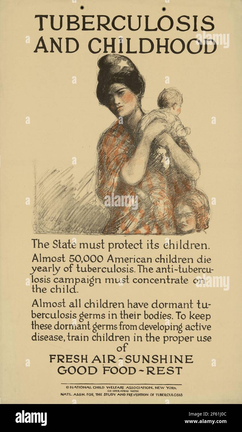 Tuberkulose Public Health Poster, c. 1920 Stockfoto