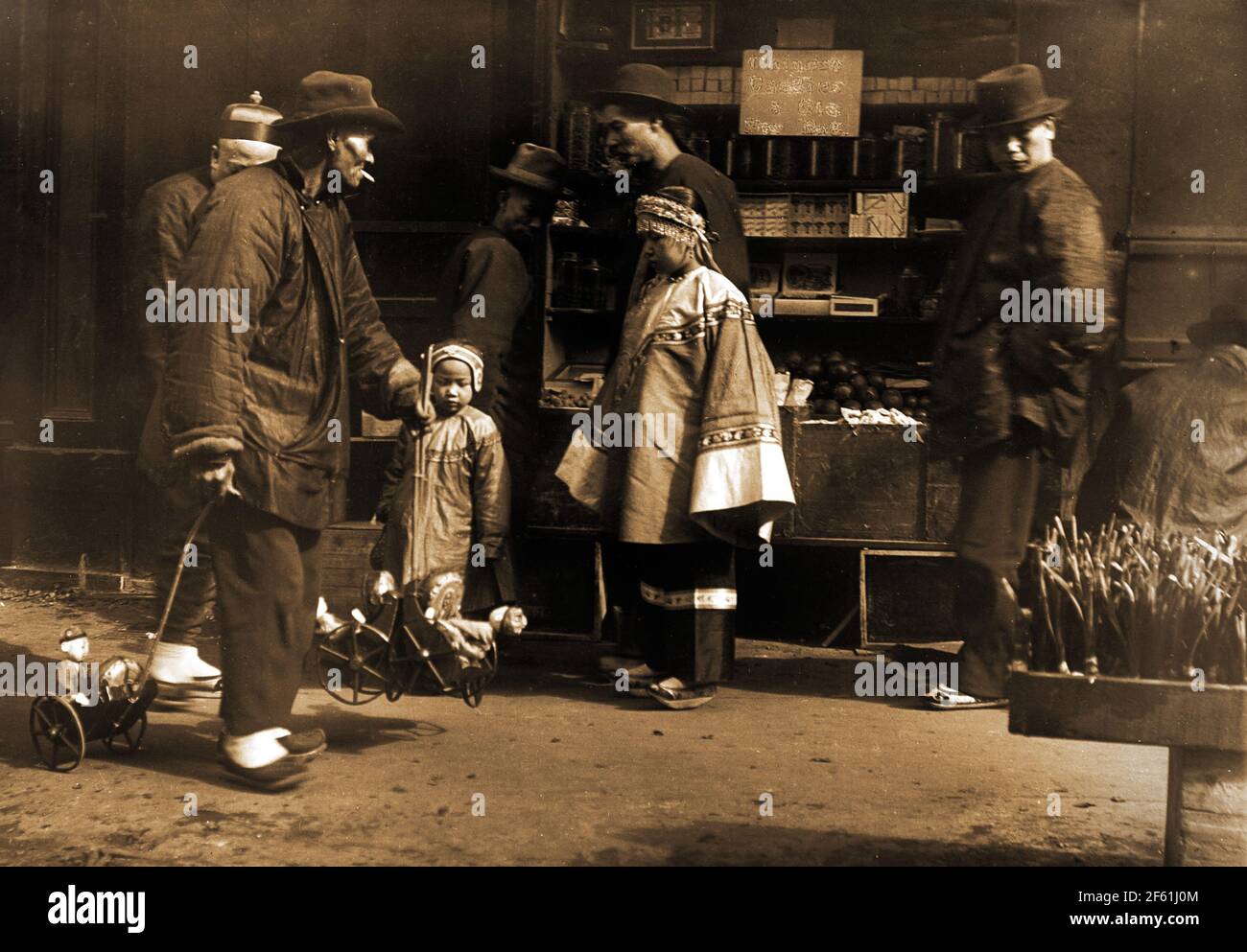 Toy Peddler, Chinatown, San Francisco, vor 1906 Stockfoto