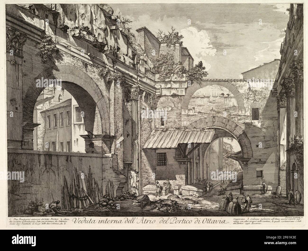 Portikus von Octavia, Rom, Piranesi, 1760 Stockfoto