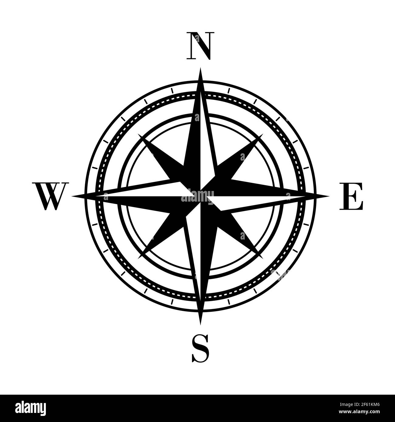 Kompasssymbol. Detaillierter Kompass mit Richtungen. Norden, Süden, Westen,  Osten mit Pfeilen gekennzeichnet. Navigationskonzept. Geografisches  grafisches Element Stock-Vektorgrafik - Alamy