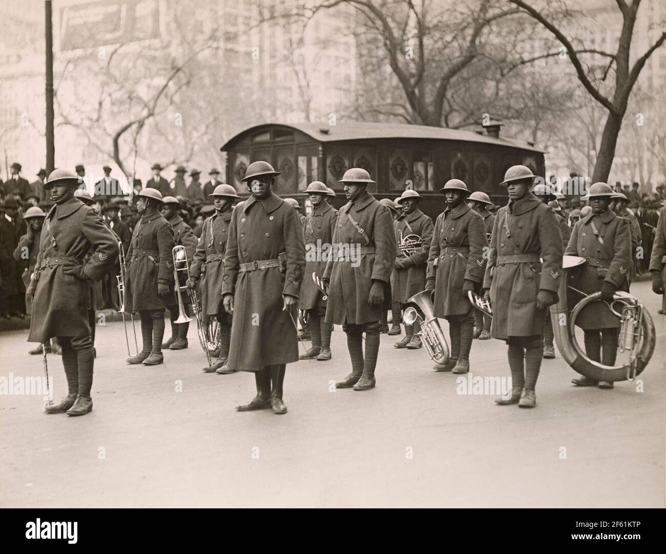 WWI, James Reese Europe führt 369. Infanterie-Band, 1919 Stockfoto