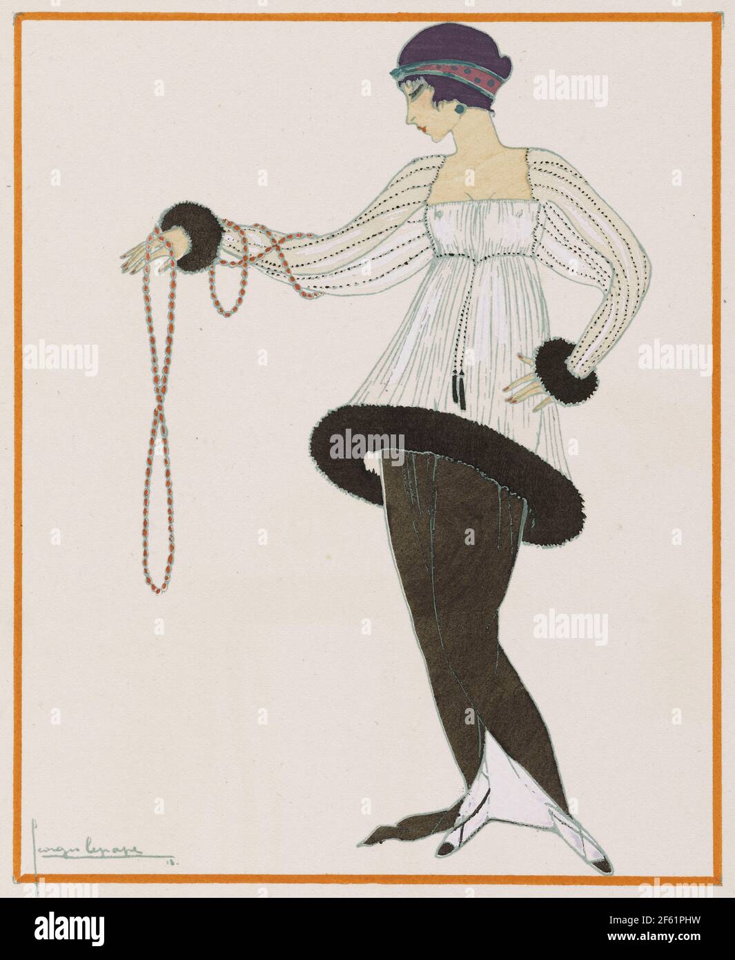 Paul Poiret Fashion Design, 1910er Stockfoto