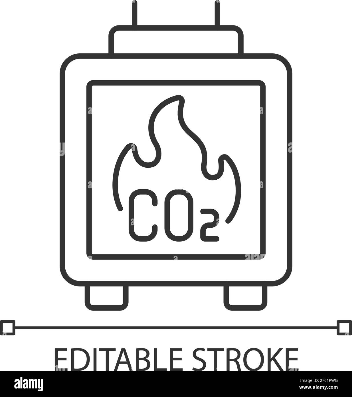 Wohngebäude Holz brennende lineare Symbol Stock Vektor