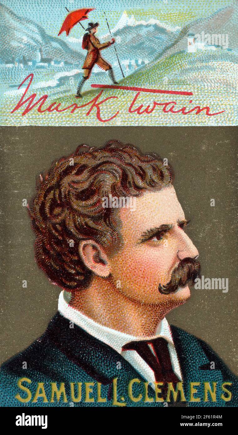 Mark Twain, US-amerikanischer Schriftsteller und Humorist Stockfoto